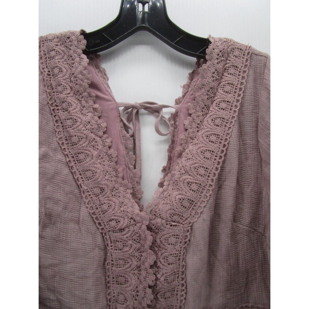 Bluivy Dress Large Fit Flare Ruffle Crochet Boho Pullover NEW - Picture 2 of 13